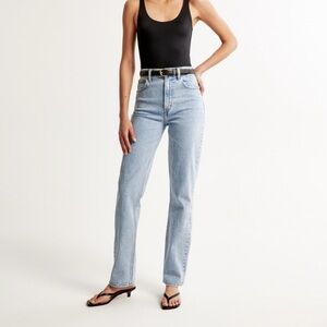 Abercrombie & Fitch 90s Straight Ultra High Rise Light Blue Jeans